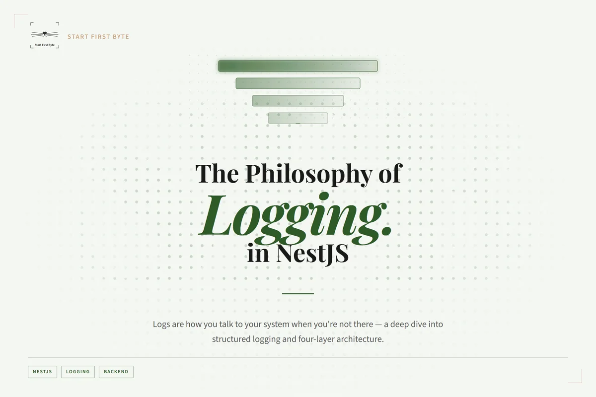 The Philosophy of Logging in NestJS